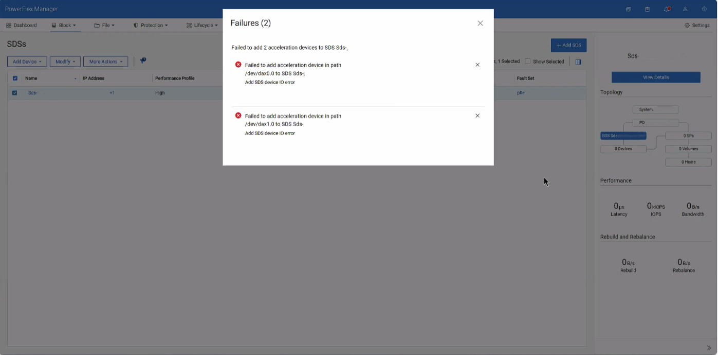 Failed to Add Acceleration Device
