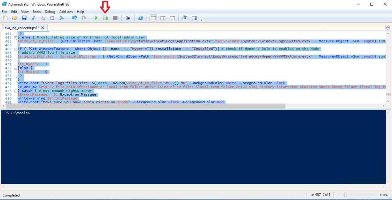 Alternative method&nbsp;using Windows PowerShell ISE.