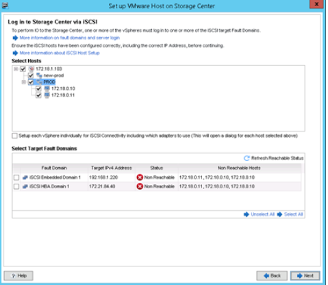 HLog in to Storage Center via iSCSI