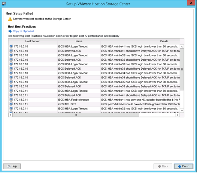 Host Setup Failed