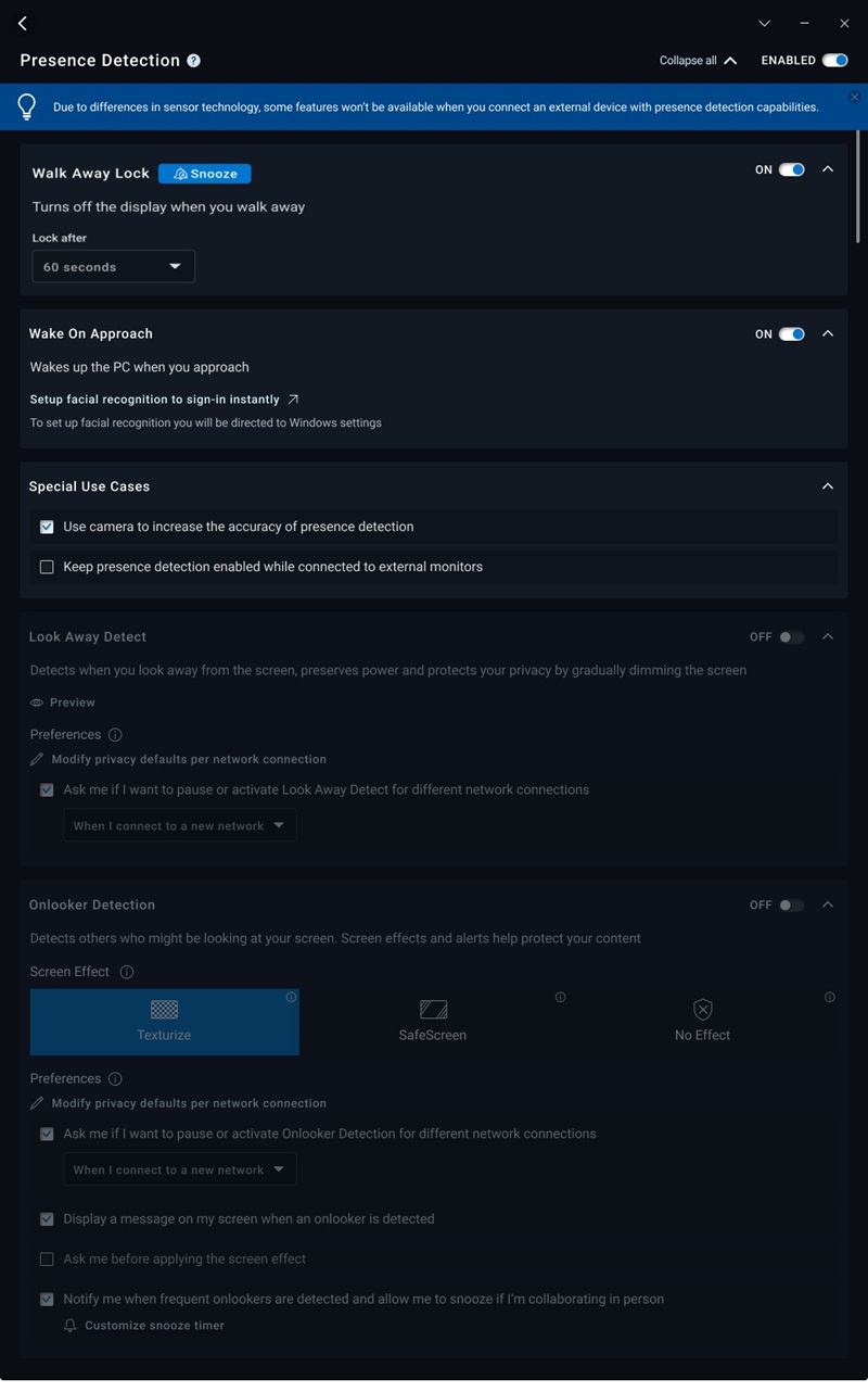 Presence Detection (Wykrywanie obecności)