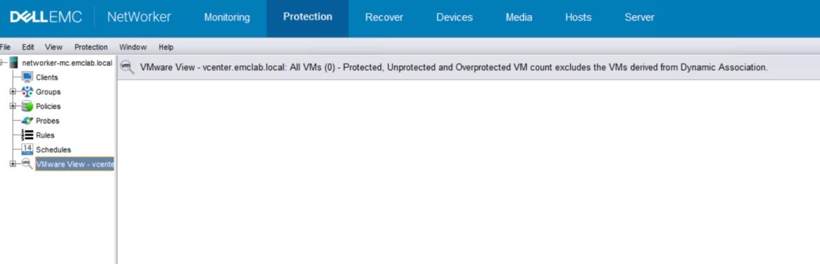 NMC:n VMware View -välilehdessä ei näy mitään