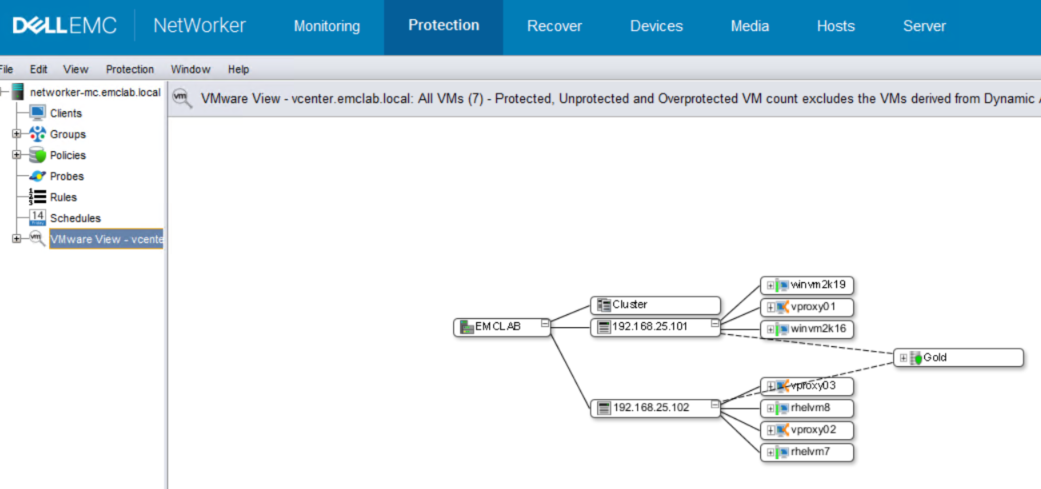 NMC mostrando que o VMware View carrega e tem recursos do VMware