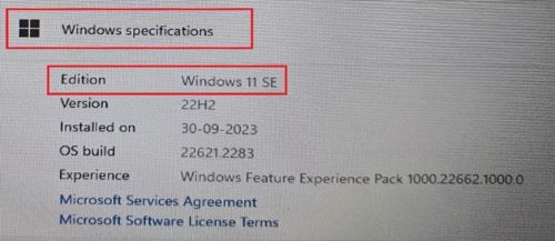 Kontrollera Windows Om för operativsystemsutgåvan
