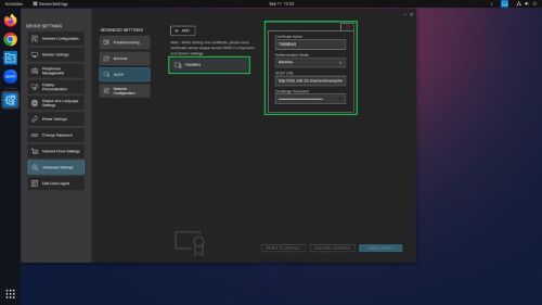 Proporcione una dirección URL válida de SCEP, una contraseña de comprobación y guarde la configuración