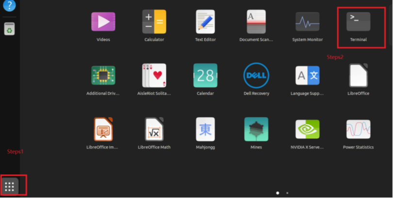 Afficher l’application et le terminal