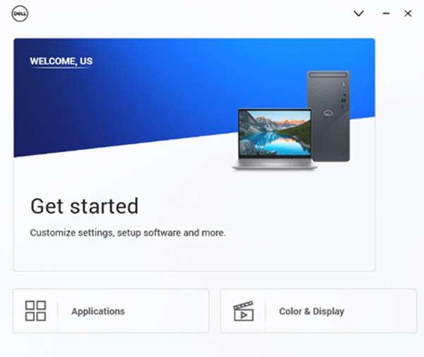 MyDell page displays two options