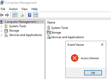 Access denied error message