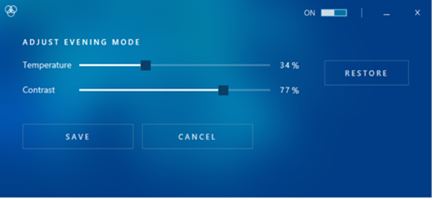Pantalla de configuración: anormal