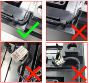 Good cable routing and bad cable routing examples
