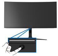 Joystick z tyłu monitora