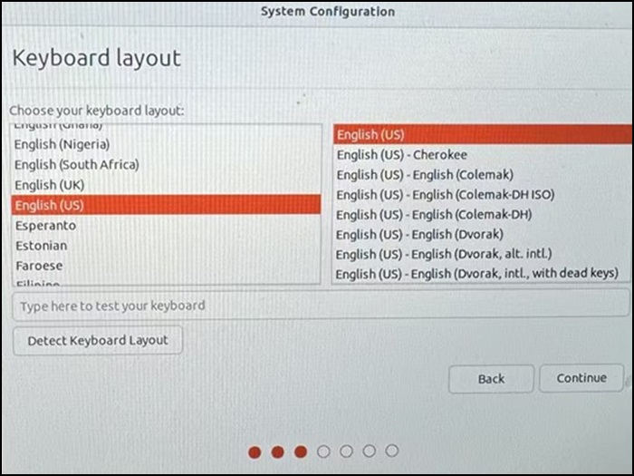 Ubuntu-Systemkonfiguration, Tastaturlayout