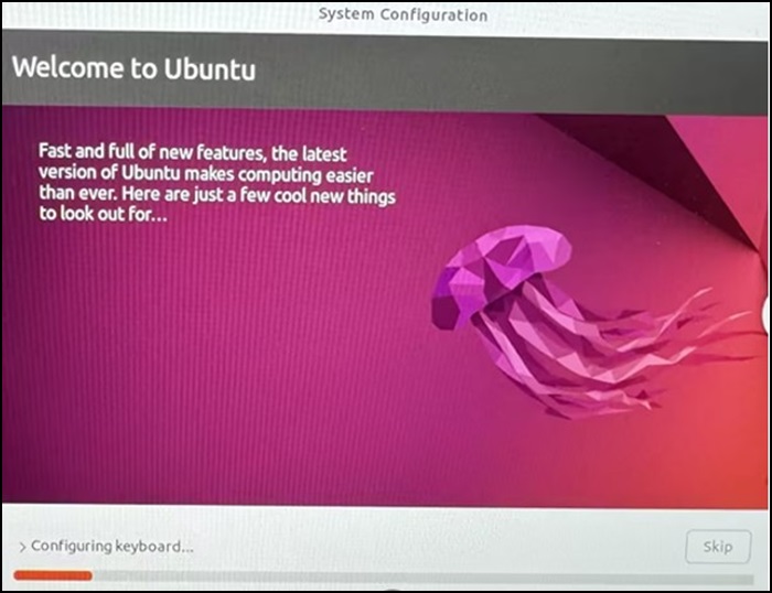 Configuración del sistema Ubuntu, bienvenido a Ubuntu