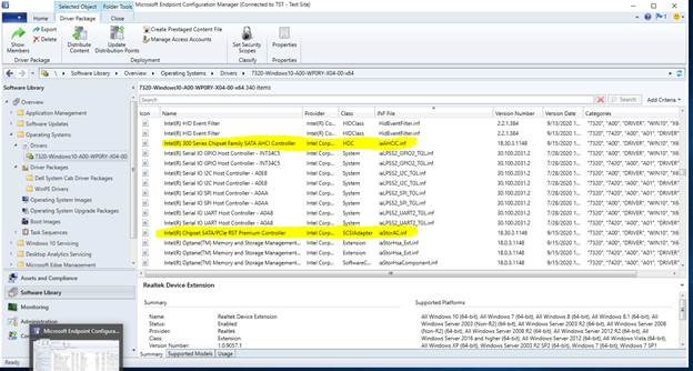 Usuwanie plików iaAHCIC.inf i iaStorAC.inf w programie System Center Configuration Manager