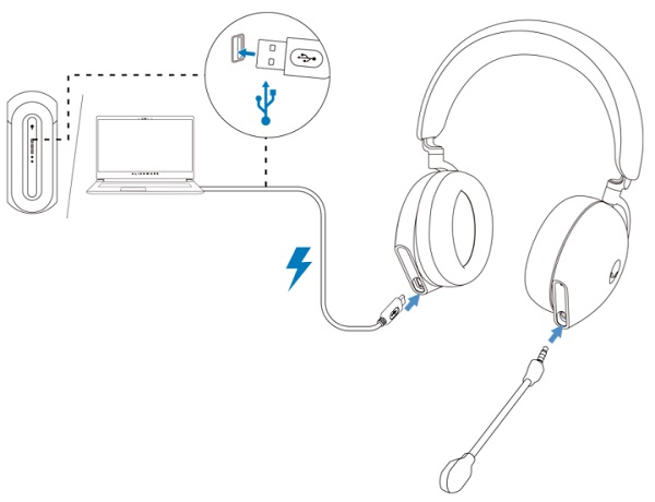 Ladda Alienware Tri-Mode trådlöst spelheadset AW920H