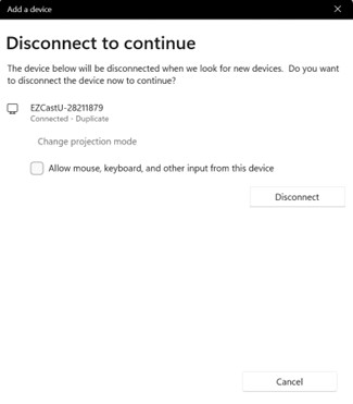 Disconnect button present