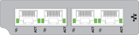 Diody LED portu Base-T iSCSI 10&nbsp;Gb