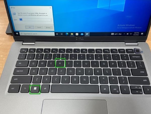 Press Win + R keys
