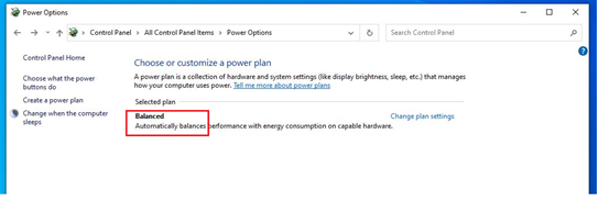 Legacy power plans in Control Panel
