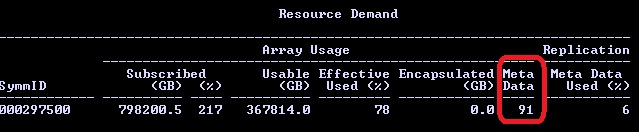 Schermata del comando symcfg -sid <> sid list -demand