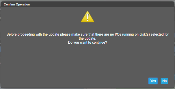 You must acknowledge that host I/O has been stopped