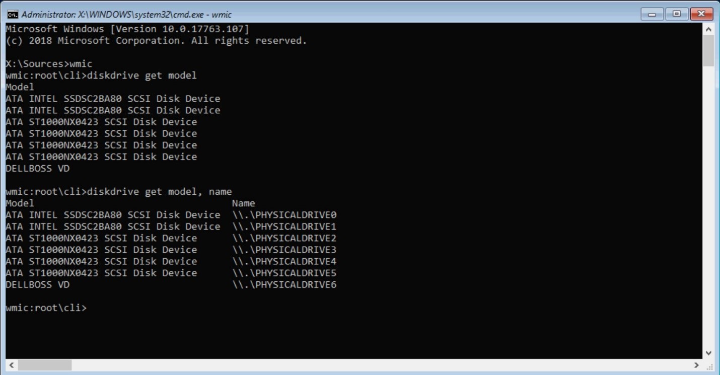 WMIC Output