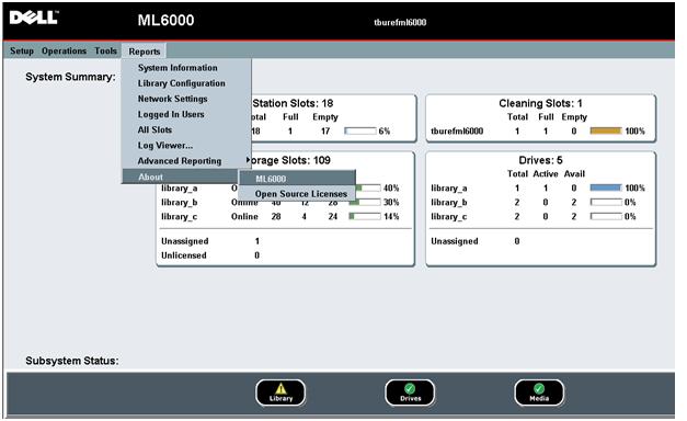 > Reports >About >ML6000