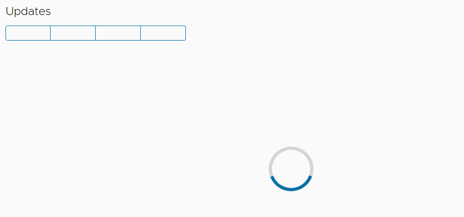 Screenshot showing spinning circle on update page