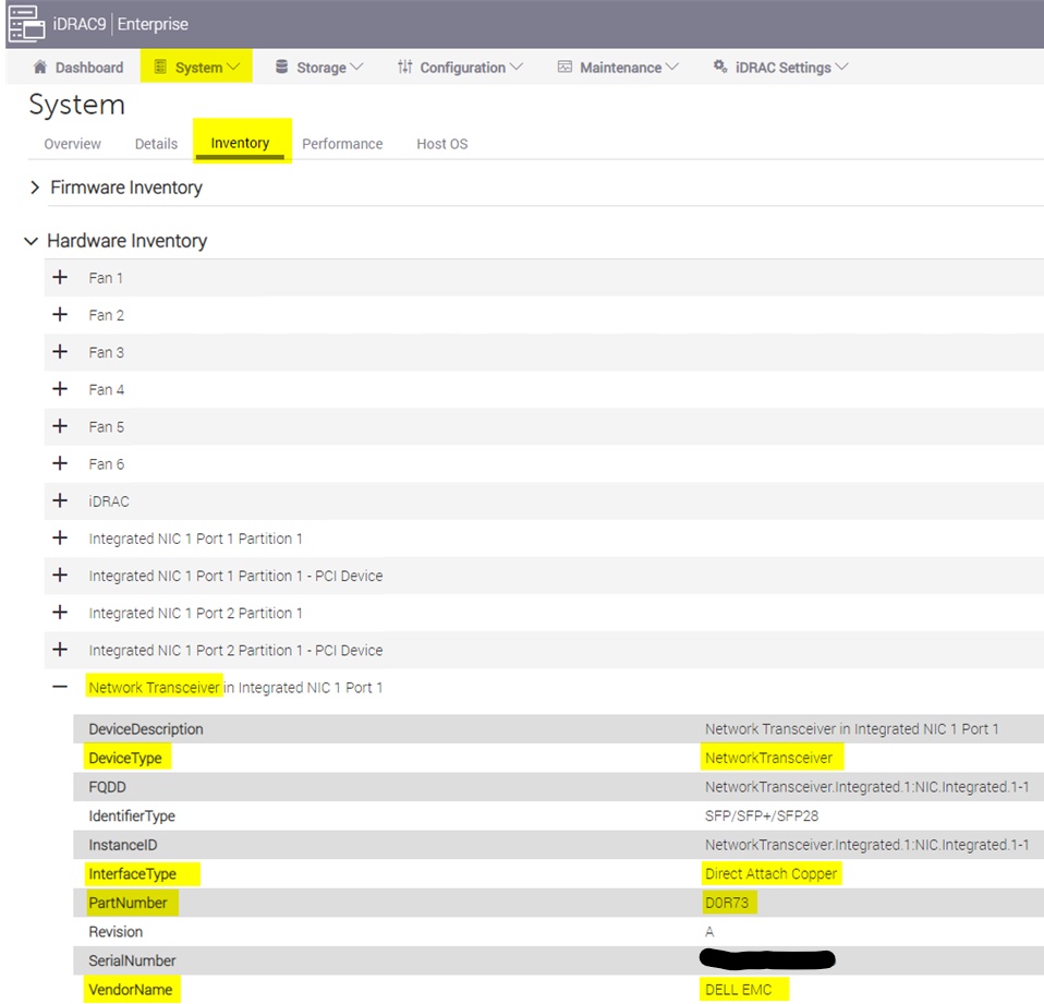 iDrac System Inventory