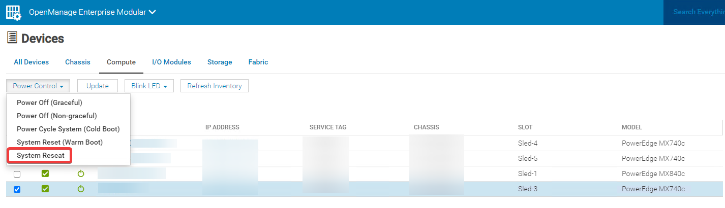 Provedení opětovného připojení virtuálního systému na výpočetním uzlu v nástroji OME-M
