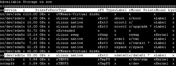 yast2 showing sdb1 device settings