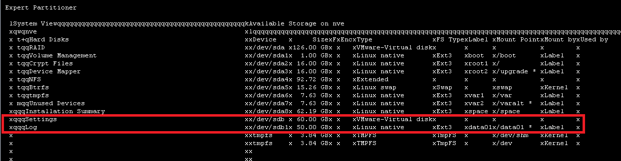 YaST che mostra il dispositivo SDB data01