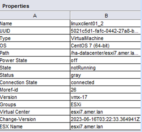Свойства виртуальной машины с UUID