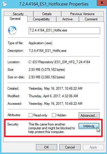 Hotfix-EXE-Datei in Windows Explorer