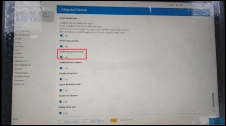 BIOS-menu Latitude 7230 Rugged Extreme tablet