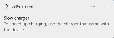 Message à propos de la charge lente