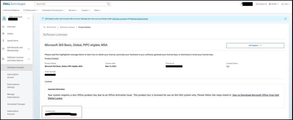Eksempel på Min konto, Game Pass er ikke avbildet