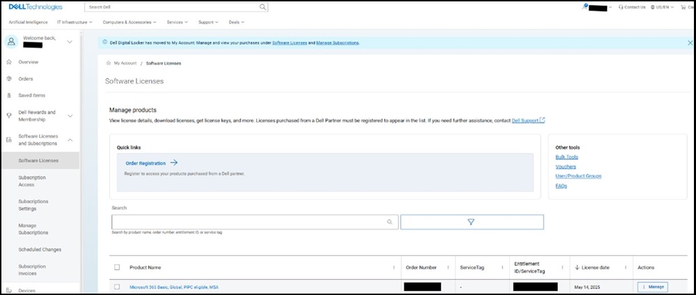 Můj účet Příklad, Game Pass není na obrázku
