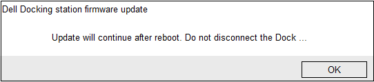 Notifica di riavvio PC del firmware della Docking Station Dell