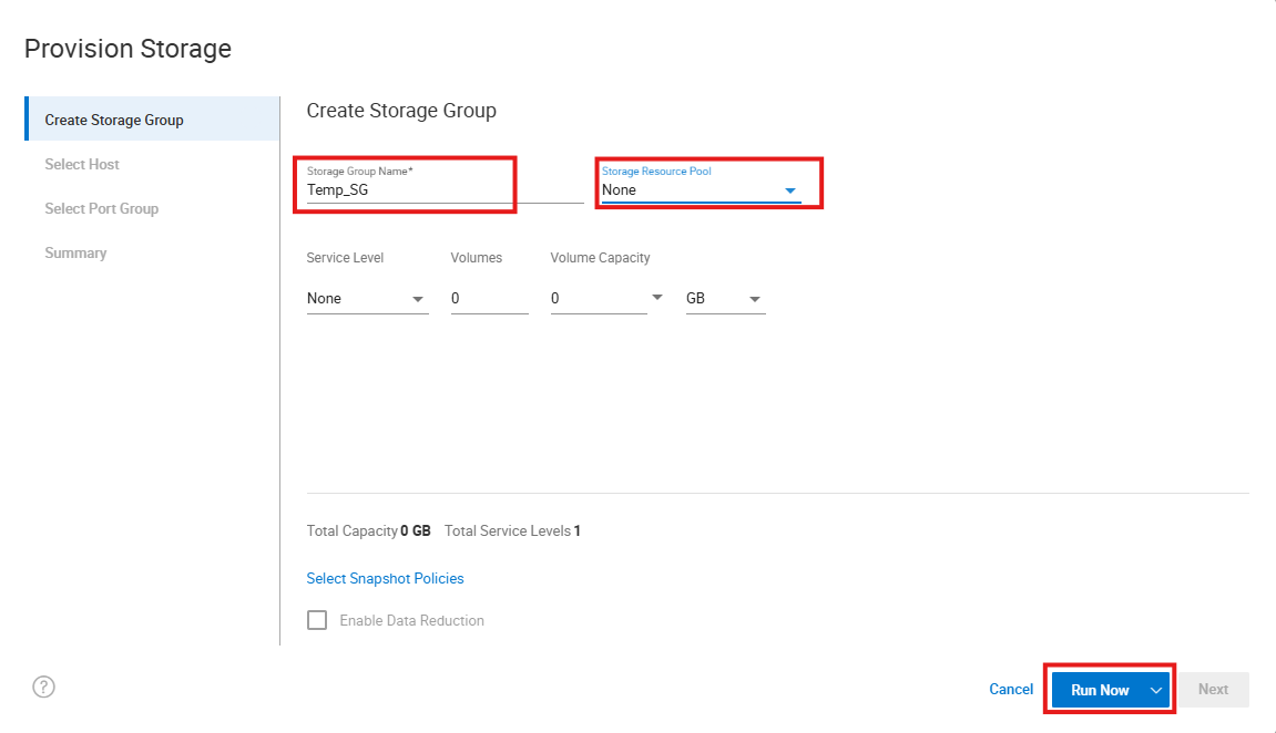 建立儲存群組精靈