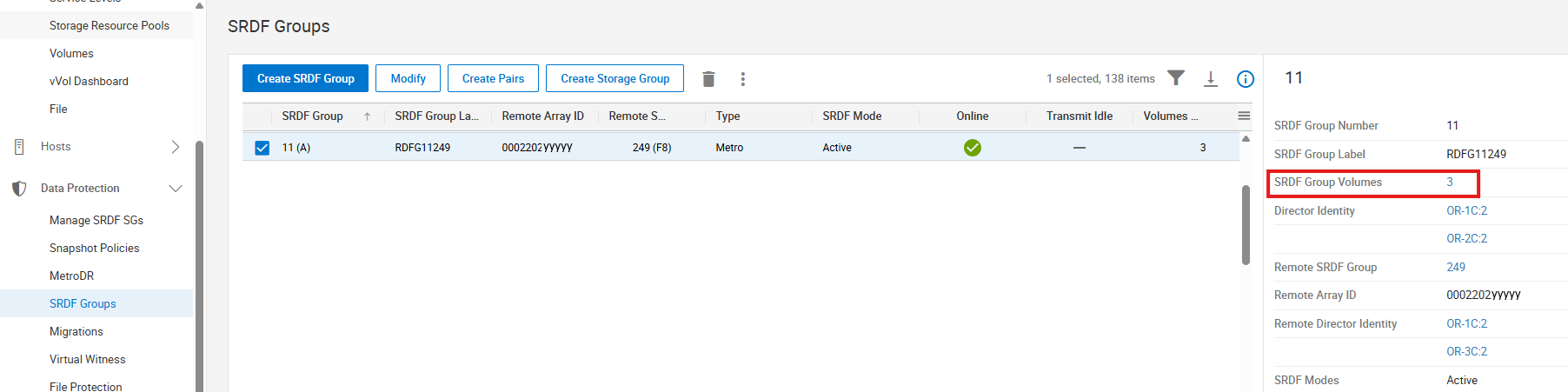 Lien vers les volumes dans RDFG