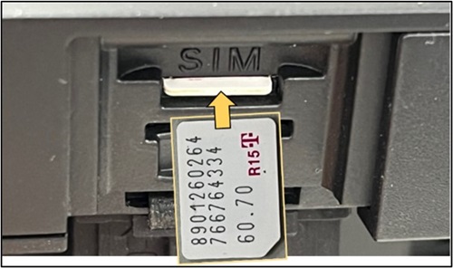 Karta SIM s nesprávnou orientací Příklad 2