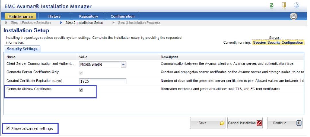 Avamar Installation Manager