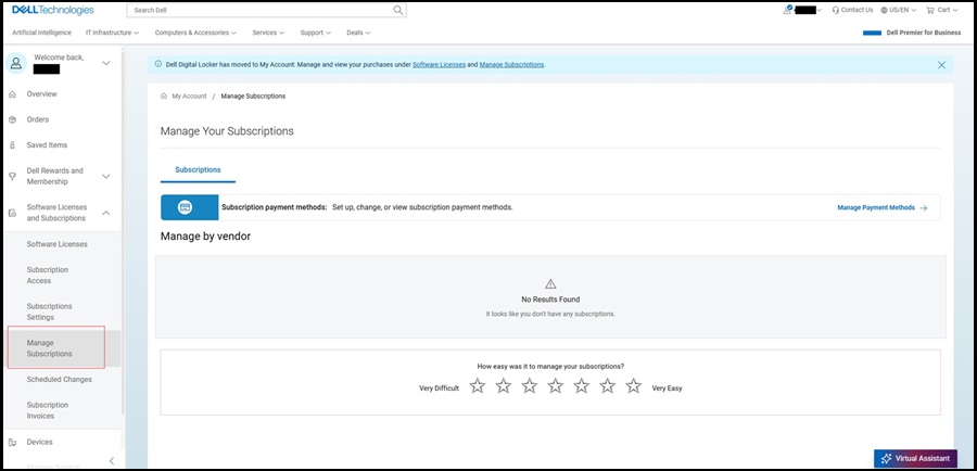 Mijn account, Uw abonnement beheren