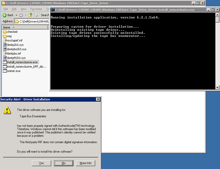 Kuva 8: W2K3 Asenna Security Alert Drive