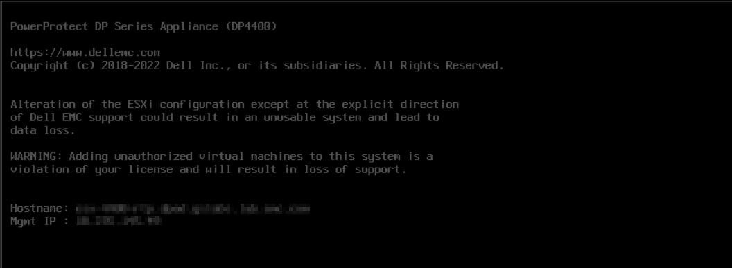 Screenshot des PowerProtect DP Appliance-Modells