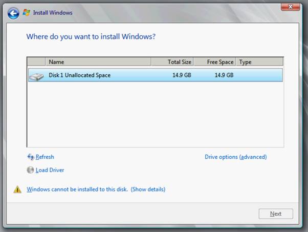 where to install windows