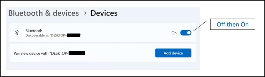 Windows Bluetoothとデバイスの設定