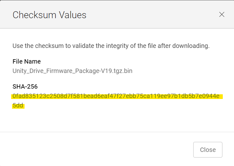 Valori di checksum