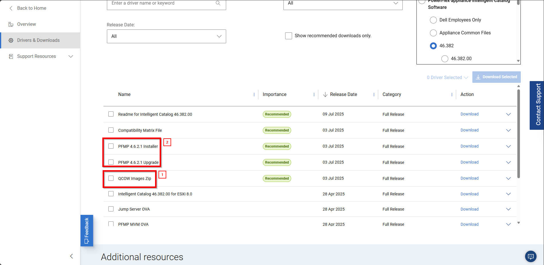 Pagina Drivers en downloads